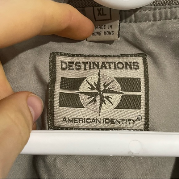 RYDER Destinations Windbreaker Mens XL Embroidered Beige Pullover Snap Buttons - Picture 2 of 9